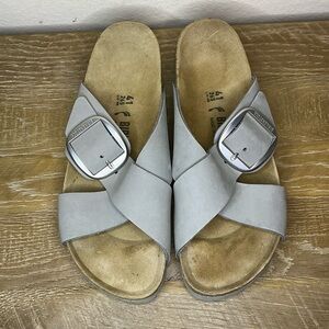 Birkenstock Siena Big Buckle Dove Gray Sandals Size 41